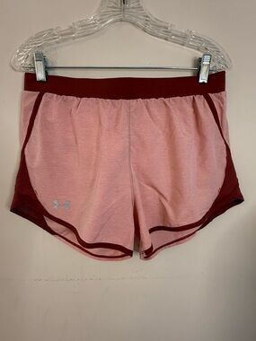 Under Armour loose athletic shorts pink burgundy lined SZ M